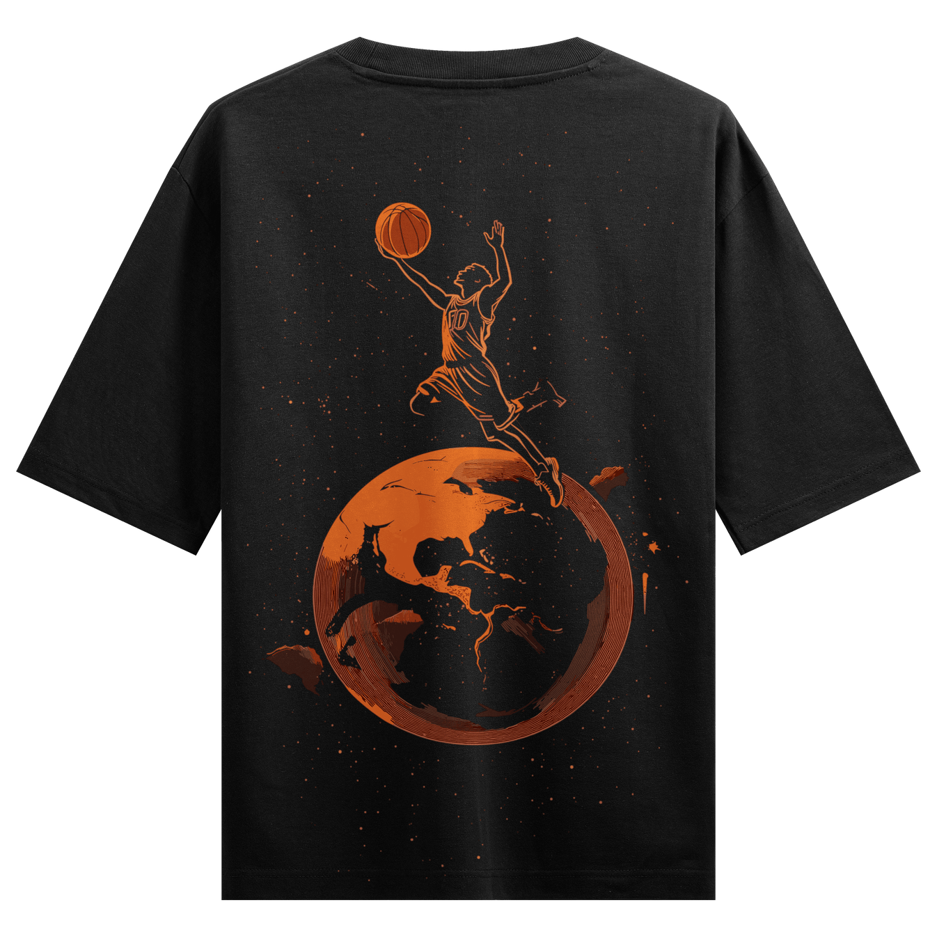 Basketball artwork on PRDGY oversized t-shirt