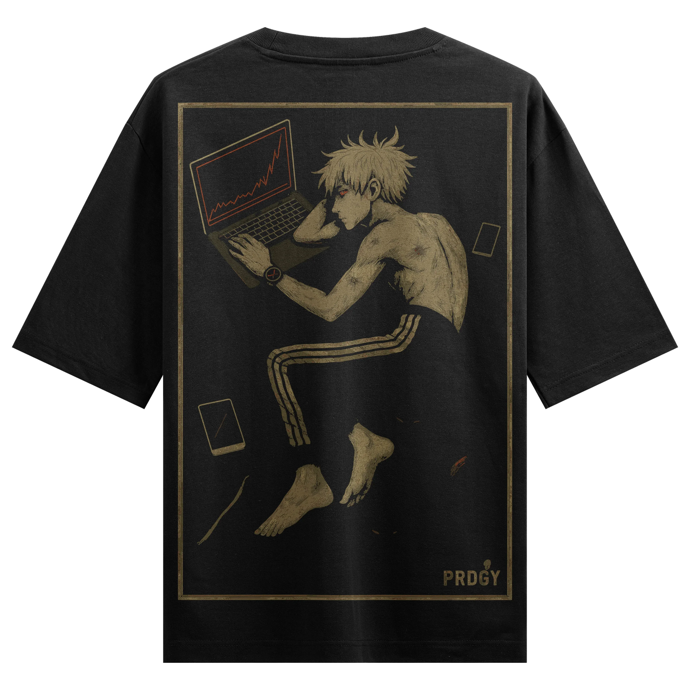 Anime Character artwork on PRDGY oversized t-shirt