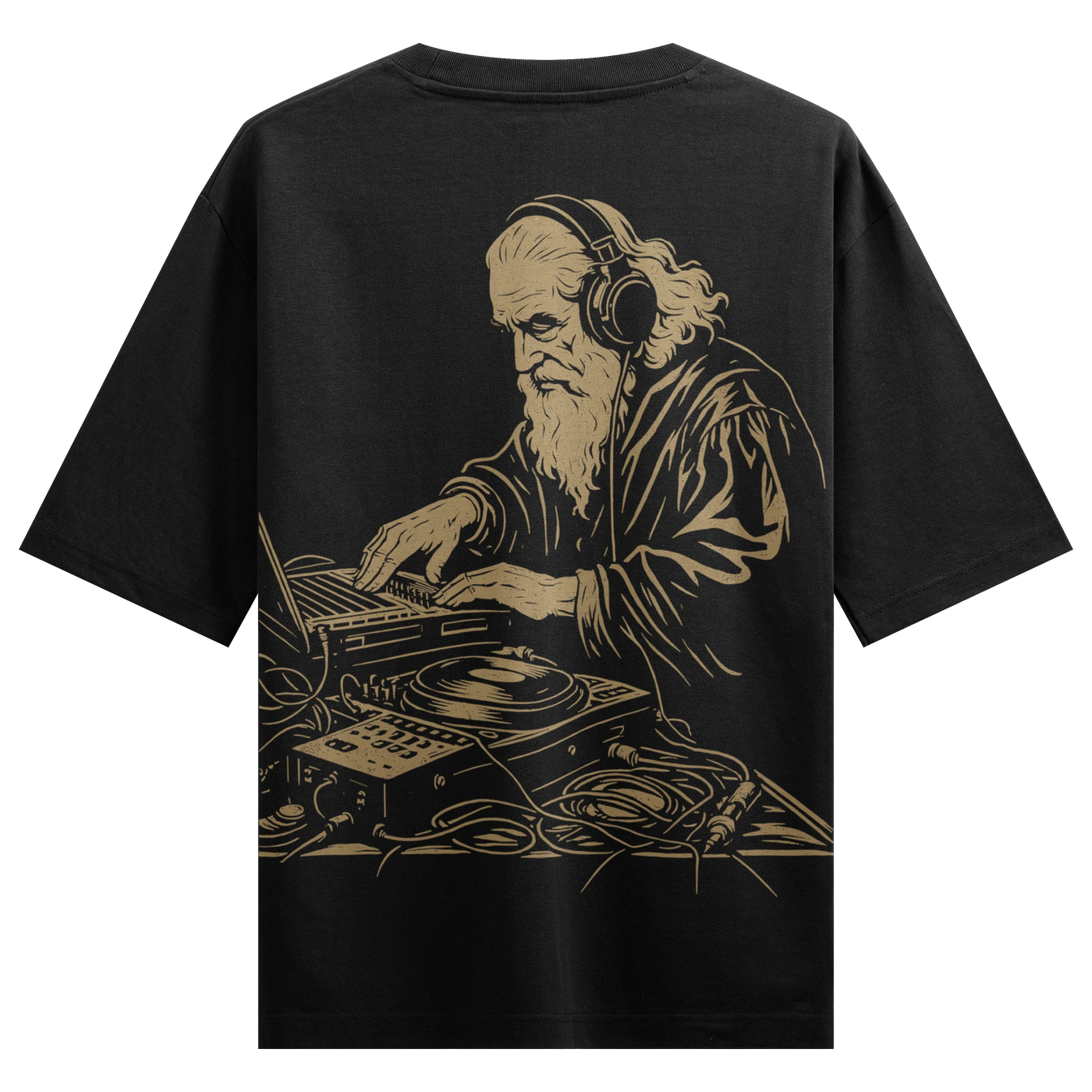 DJ artwork on PRDGY oversized t-shirt