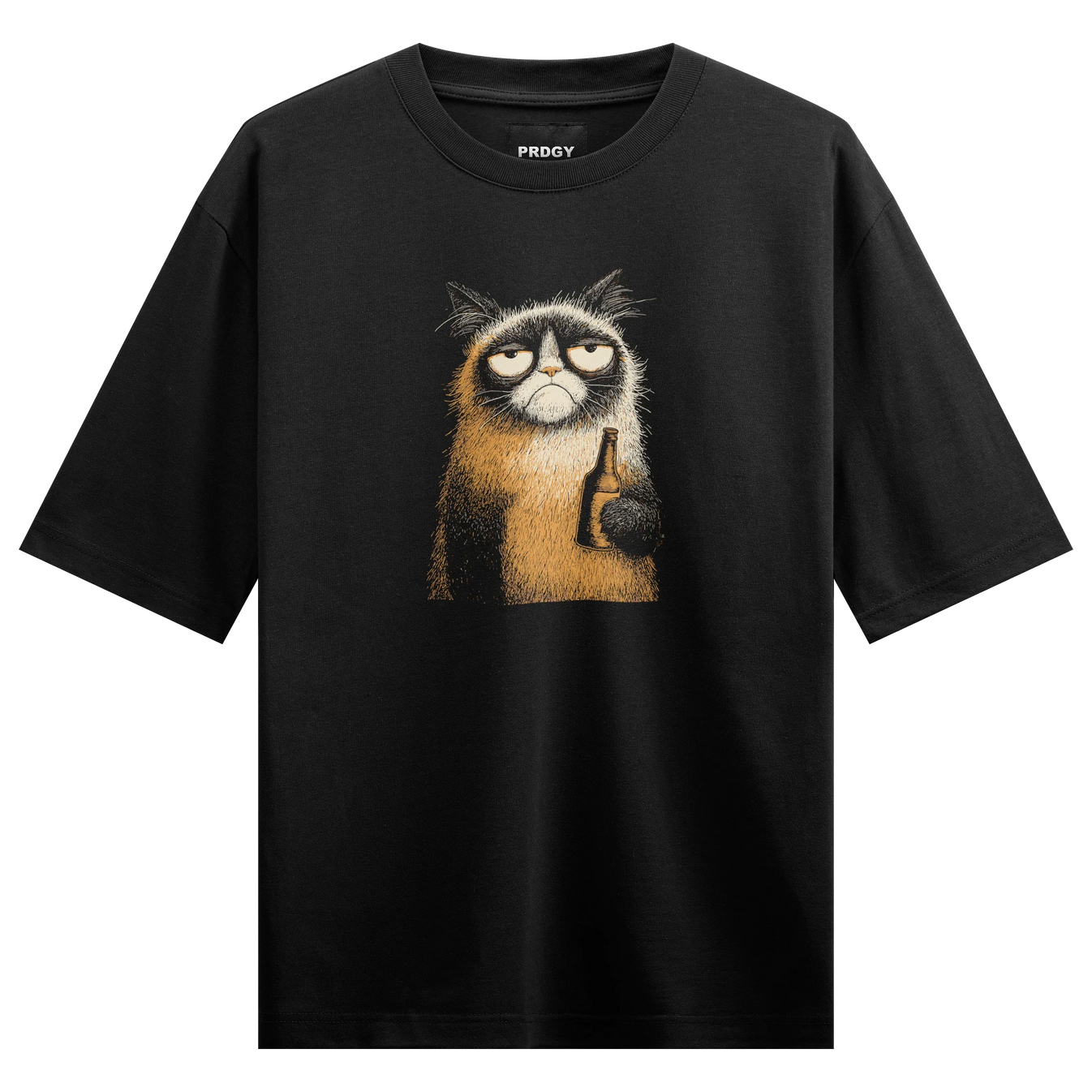 Grumpy Cat artwork on PRDGY oversized t-shirt
