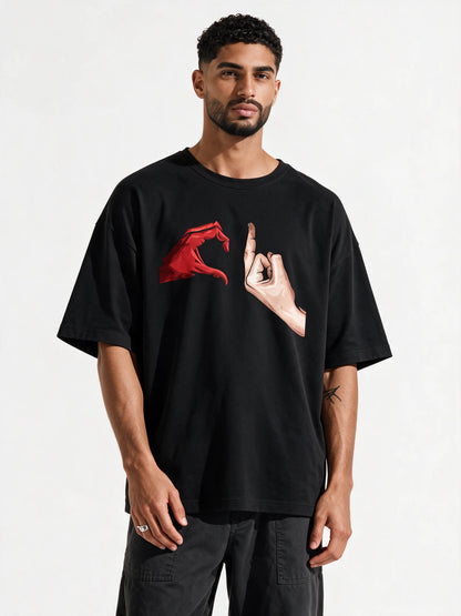 Beraham Prajati Oversized T-shirt — front-print T-shirt on model