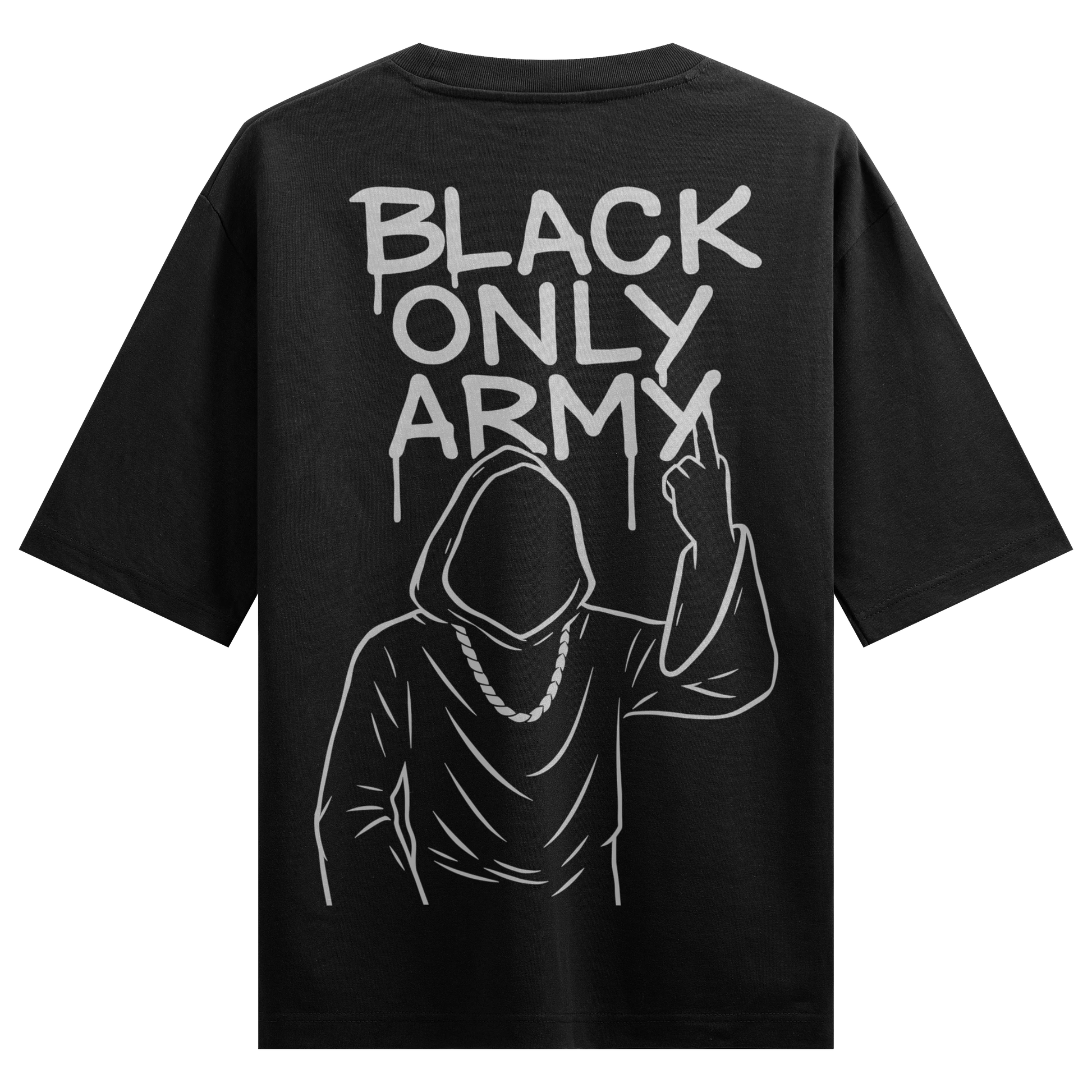 PRDGY Black Only Army Oversized T-Shirt - PRDGY