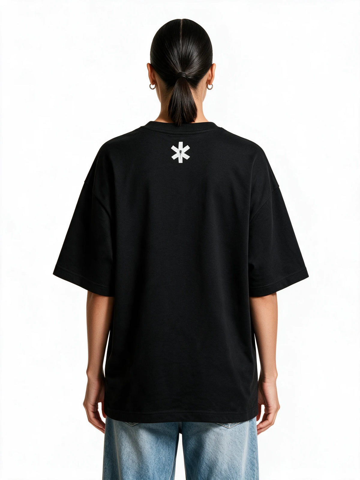 Blue Tick Blues Oversized T-Shirt — back view of T-shirt