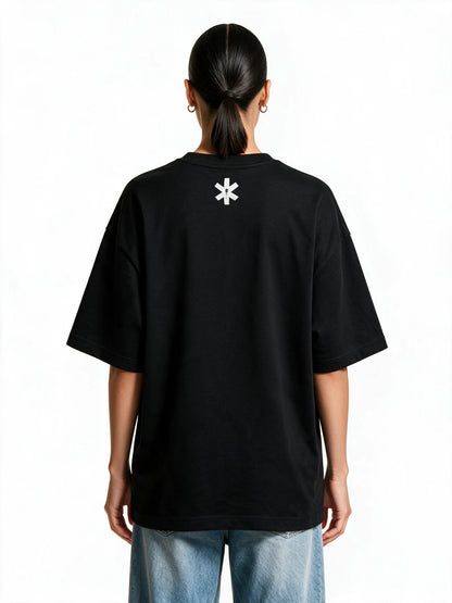 Blue Tick Blues Oversized T-Shirt — back view of T-shirt