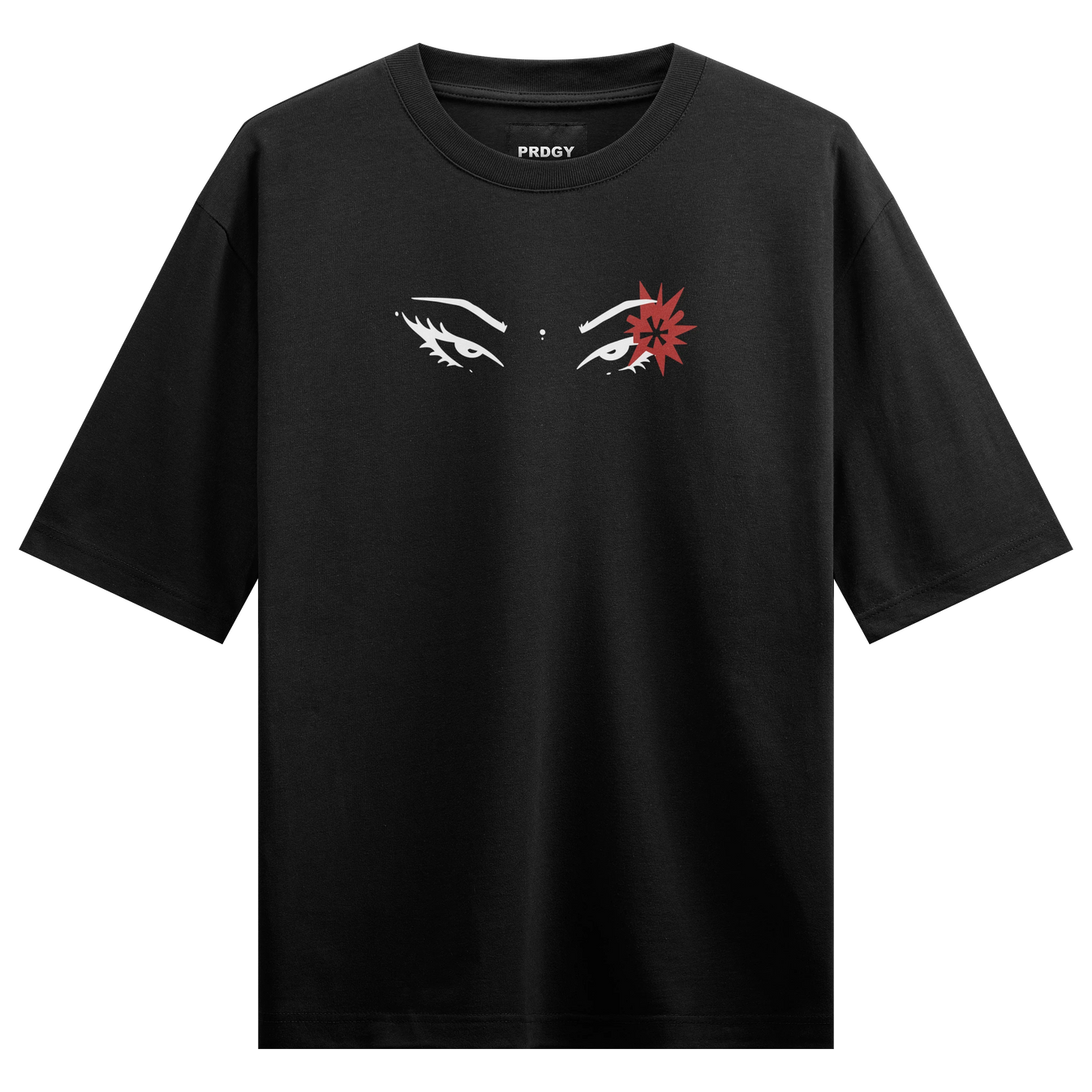 Eyes artwork on PRDGY oversized t-shirt