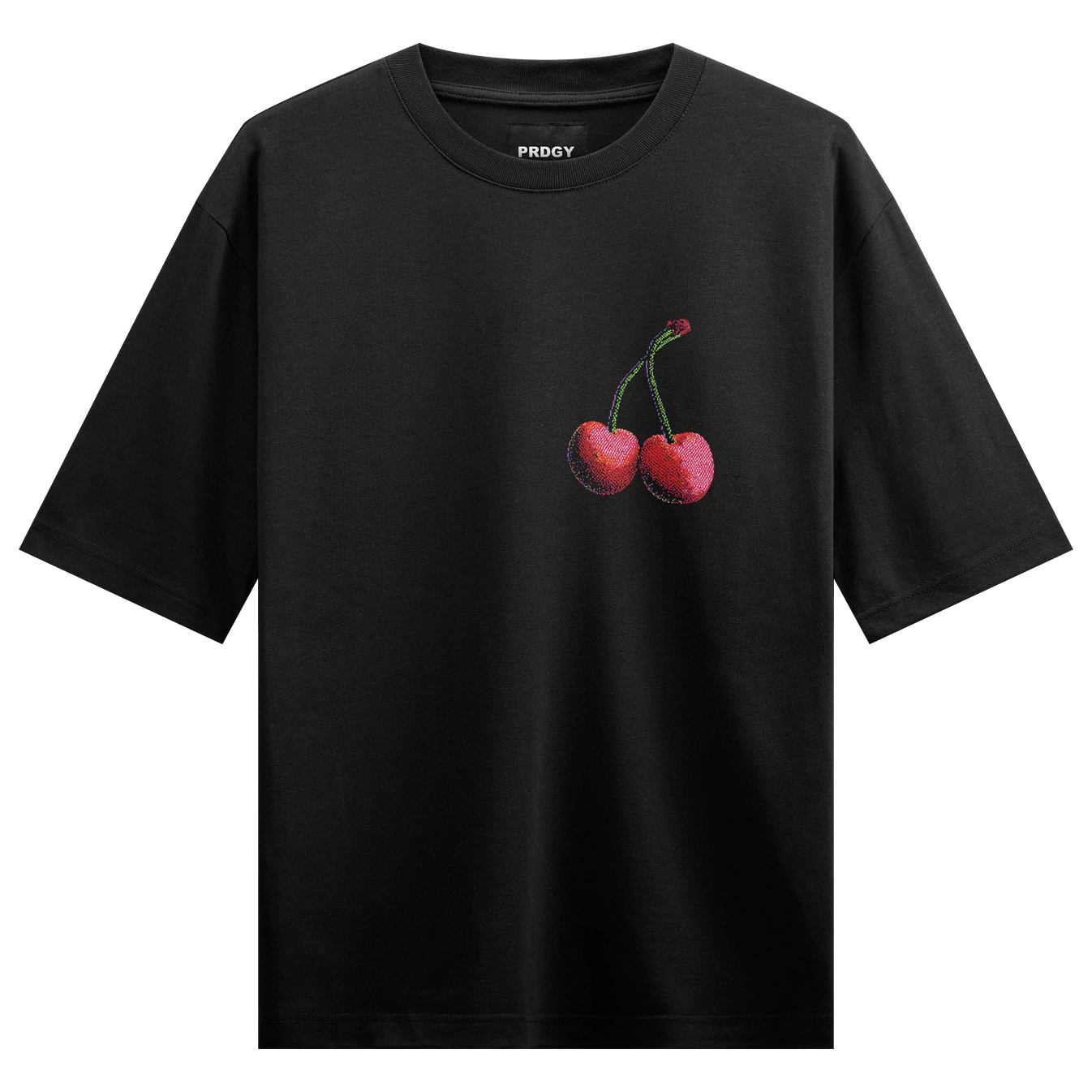 Cherries artwork on PRDGY oversized t-shirt