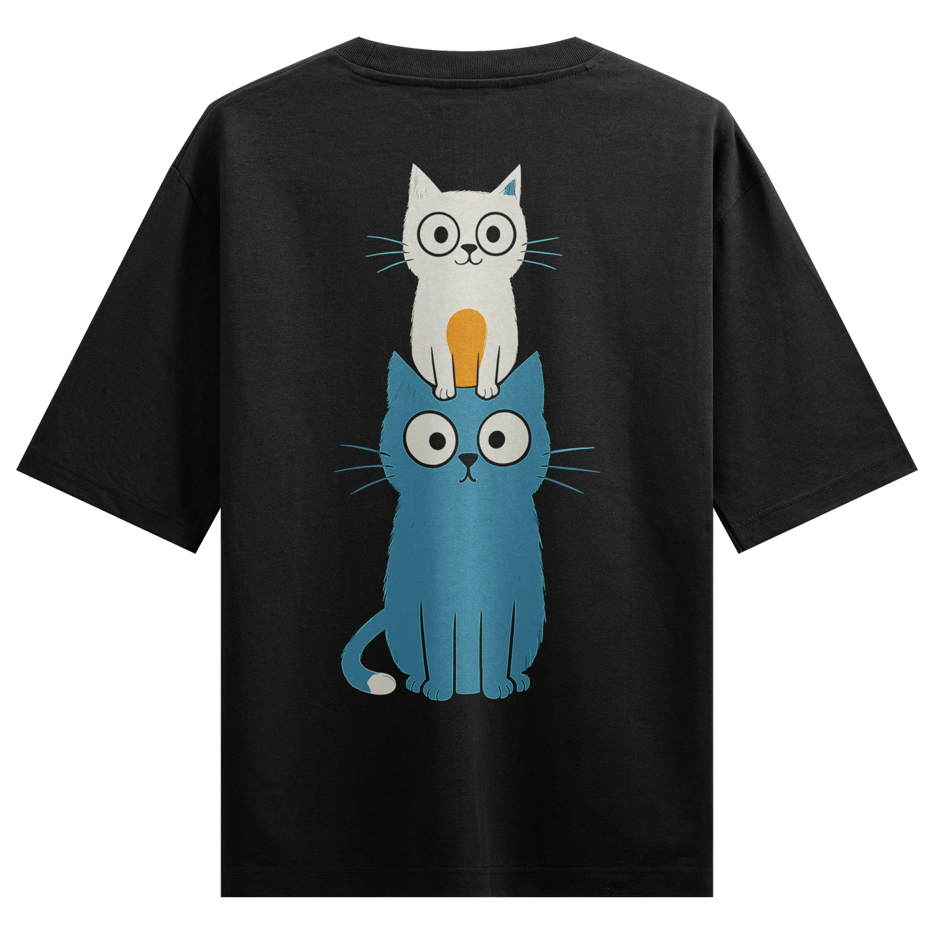 Funny Cat artwork on PRDGY oversized t-shirt