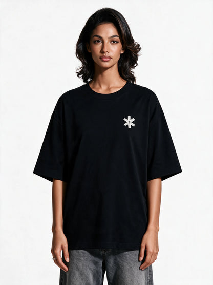 PRDGY Cosmic Cat Oversized T-Shirt — front view of T-shirt