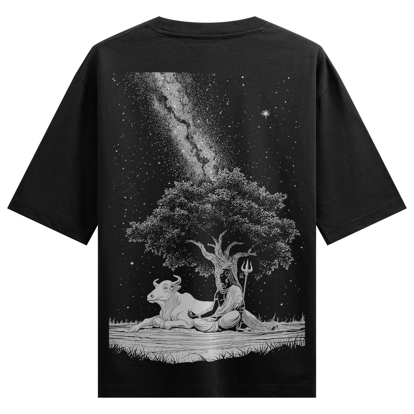 Shiva artwork on PRDGY oversized t-shirt