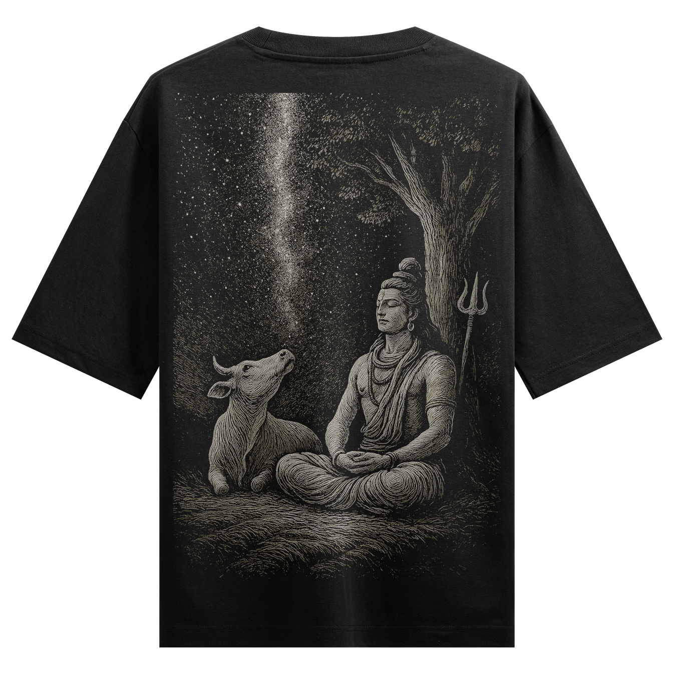 Shiva artwork on PRDGY oversized t-shirt