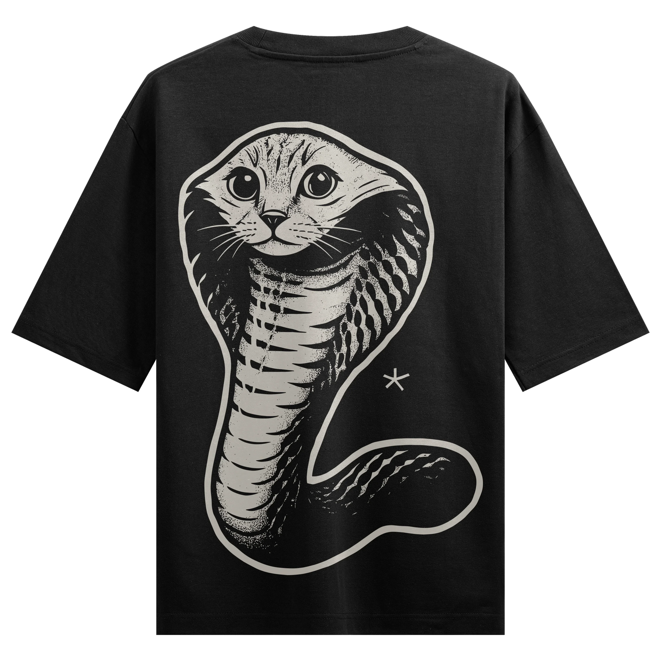 Cat Cobra artwork on PRDGY oversized t-shirt