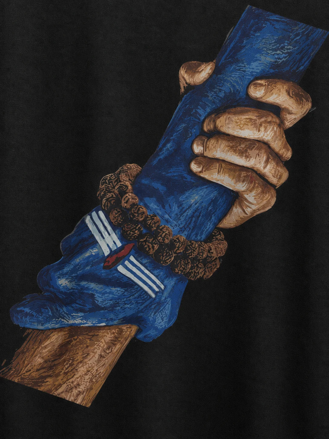 PRDGY Sahayak Oversized T-Shirt — printed artwork close-up