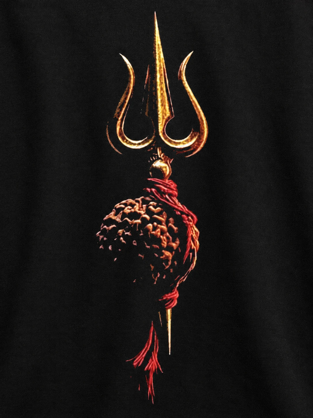 PRDGY Divine Trident Oversized T-shirt — printed artwork close-up