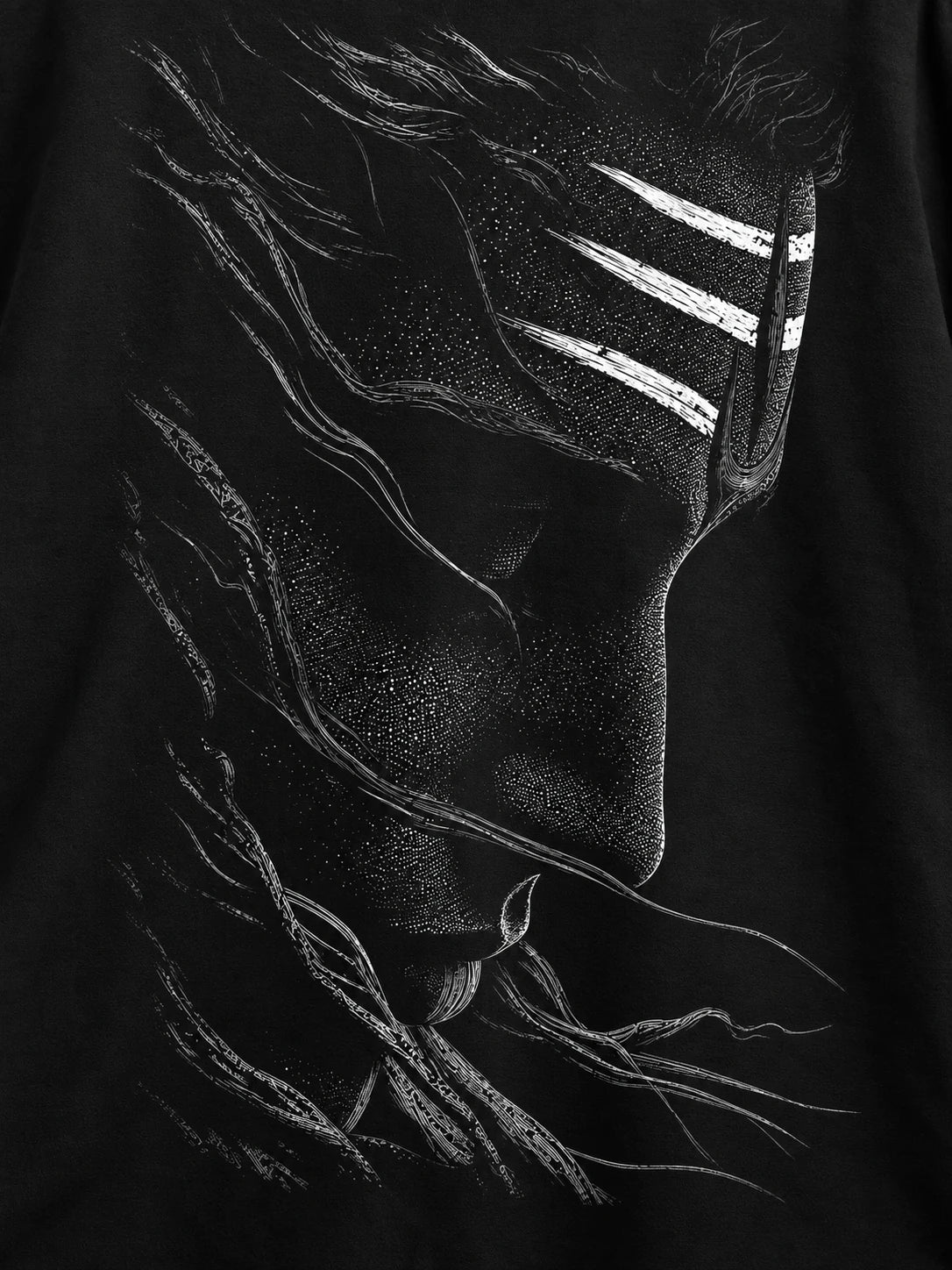 PRDGY vairagya Oversized T-shirt — printed artwork close-up