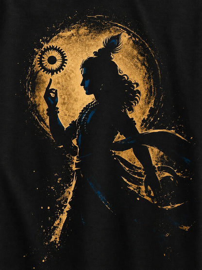 PRDGY Sudarshan Oversized T-Shirt — printed artwork close-up