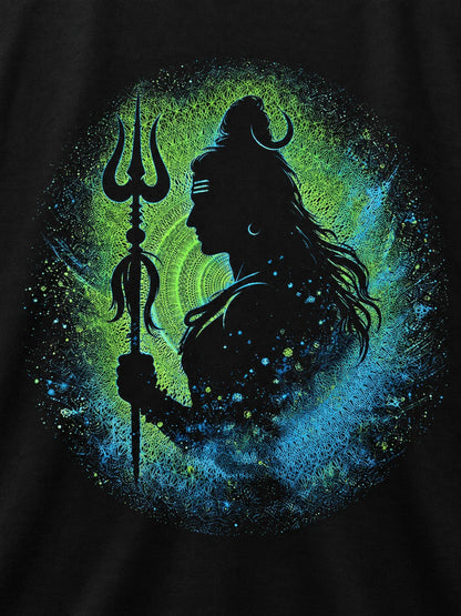 PRDGY Cosmic Shiva Oversized T-shirt — printed artwork close-up