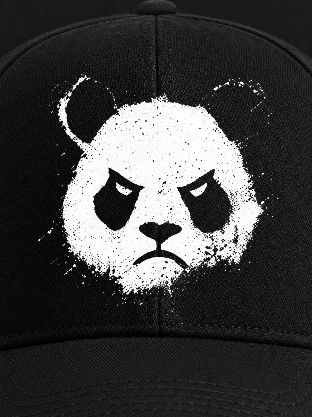 PRDGY Angry Panda Cap — printed artwork close-up