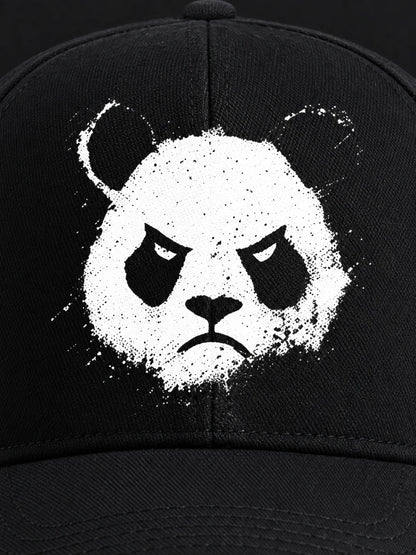 PRDGY Angry Panda Cap — printed artwork close-up