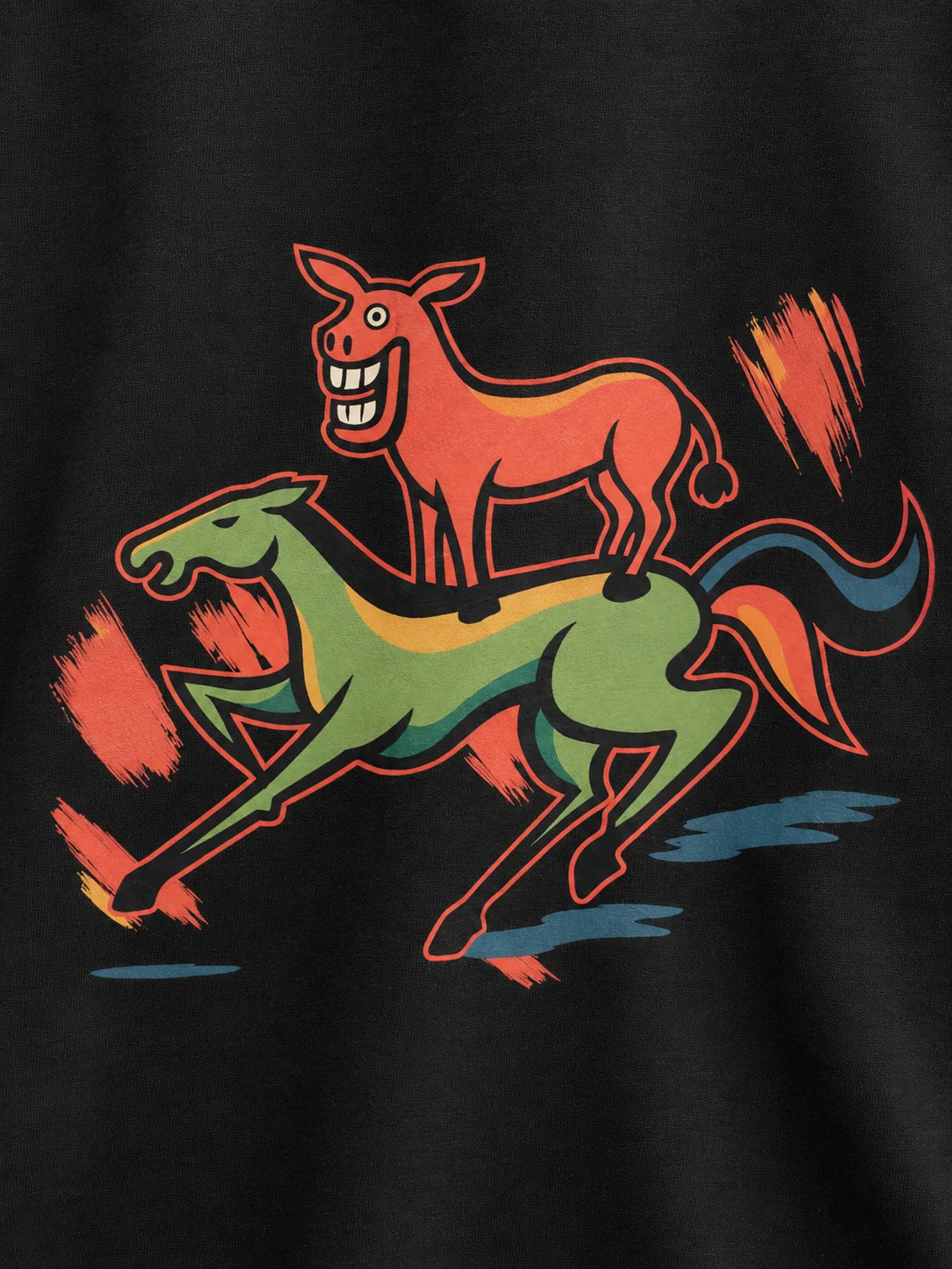 PRDGY Majnu Art Oversized T-Shirt — printed artwork close-up