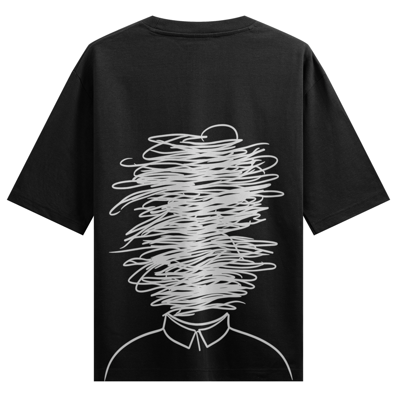 Anxiety artwork on PRDGY oversized t-shirt