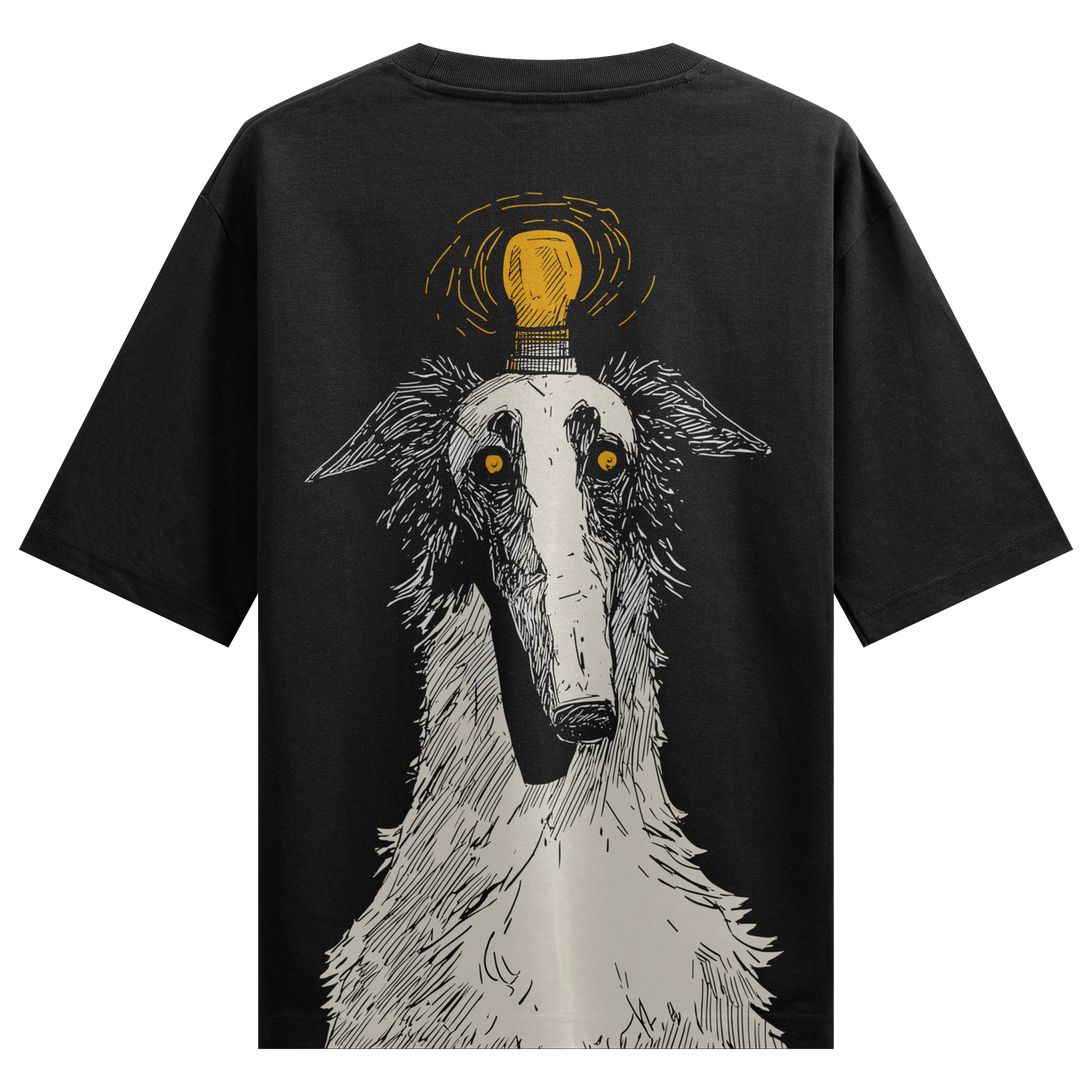 Borzoi Dog artwork on PRDGY oversized t-shirt