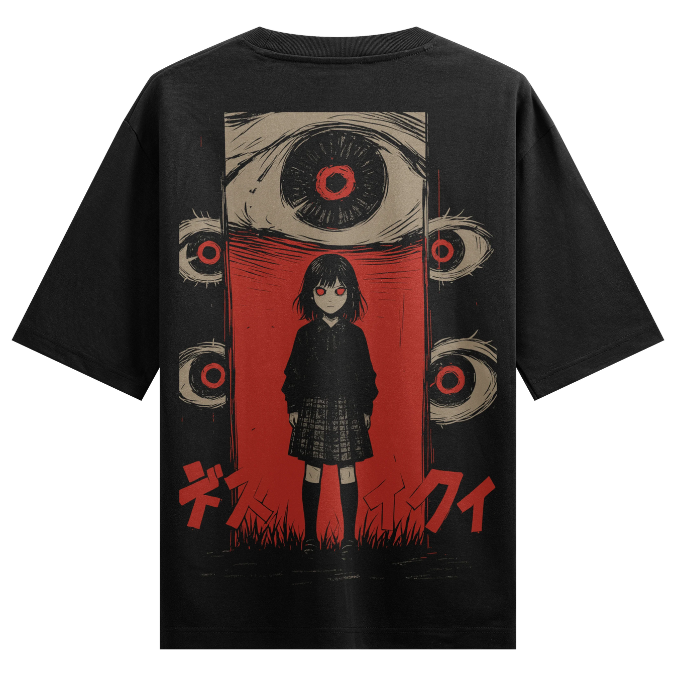Anime Girl artwork on PRDGY oversized t-shirt