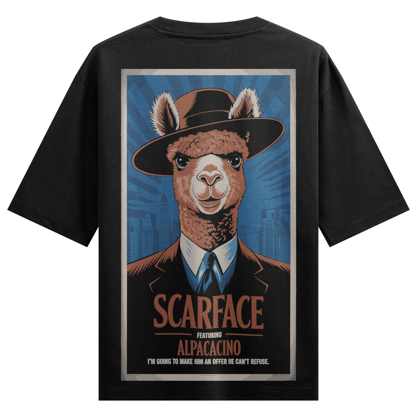 Alpaca artwork on PRDGY oversized t-shirt