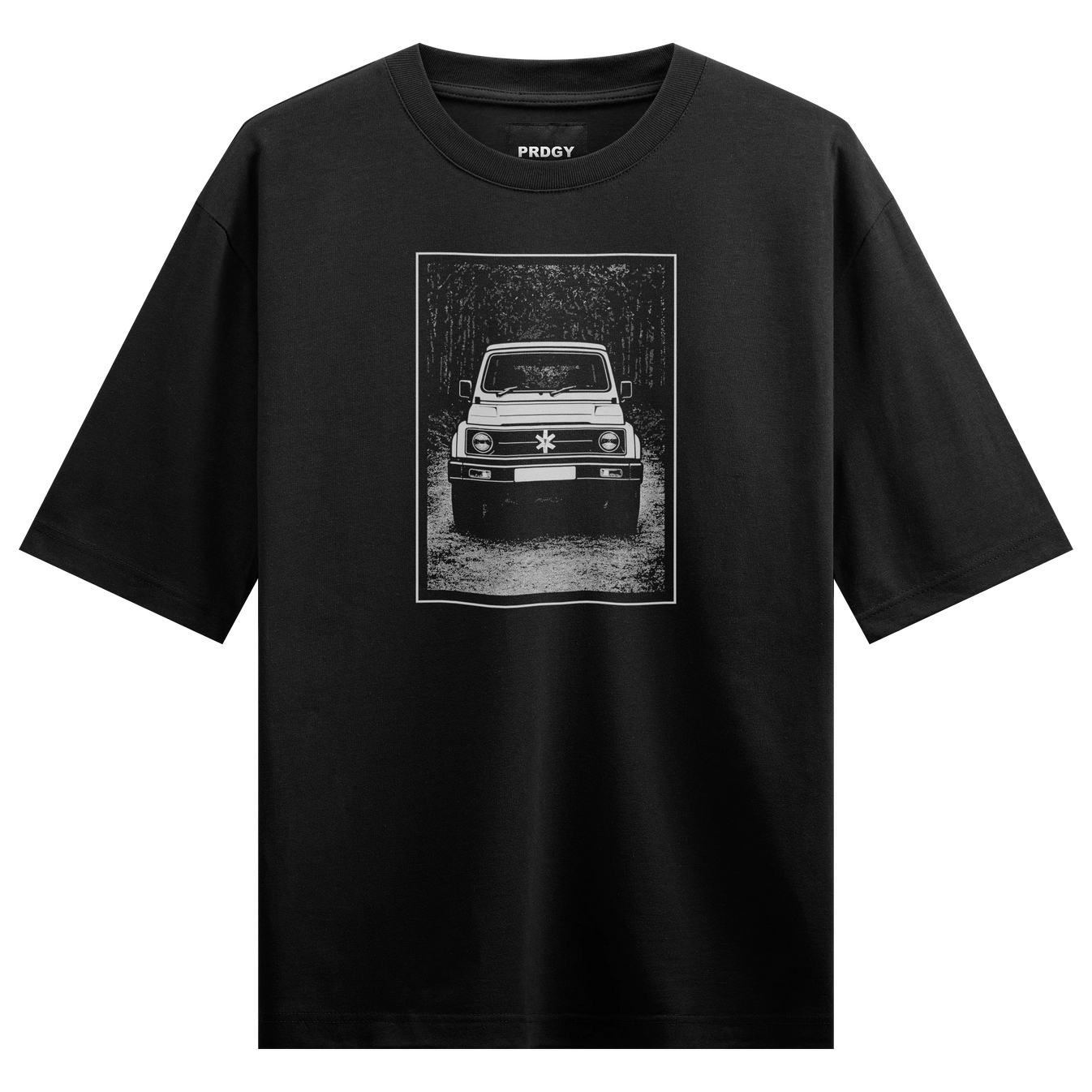 Suzuki Samurai artwork on PRDGY oversized t-shirt