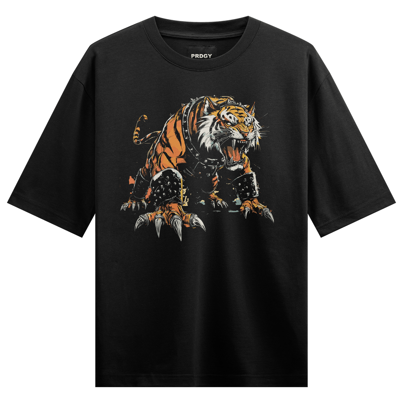 Tiger artwork on PRDGY oversized t-shirt