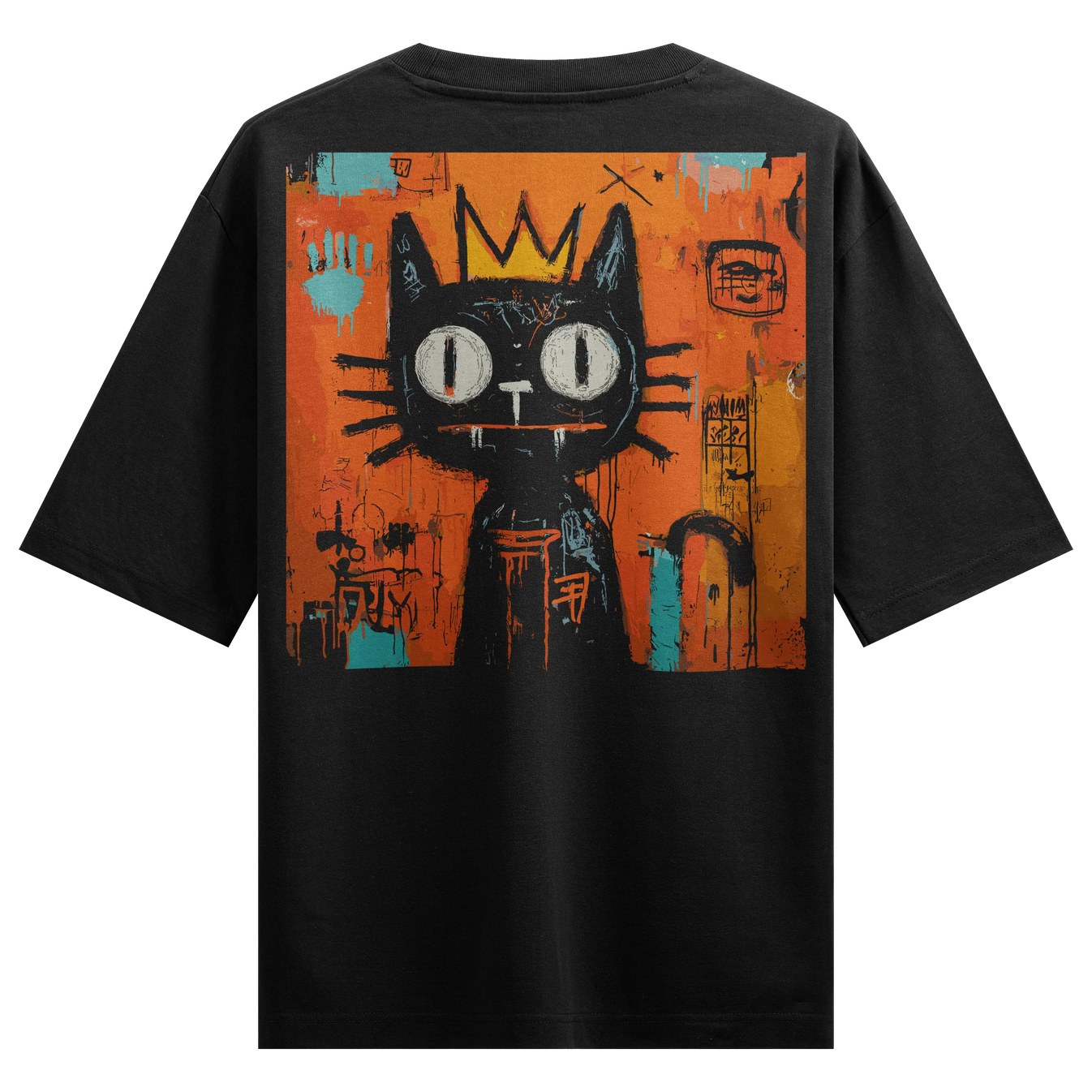 Funny Cat artwork on PRDGY oversized t-shirt