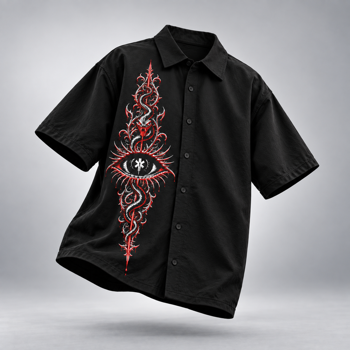 PRDGY collared shirts designs on a soft grey studio background