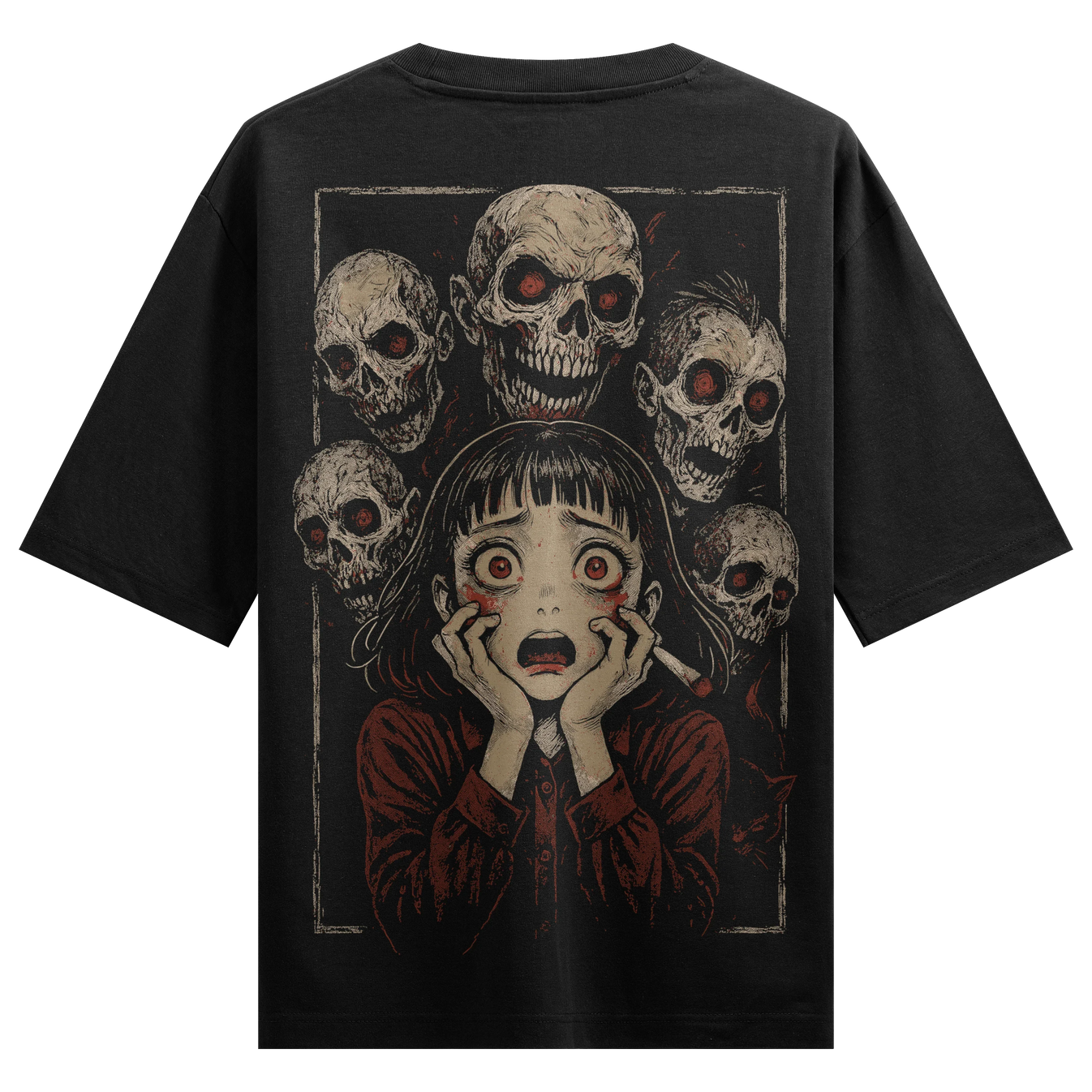 Horror artwork on PRDGY oversized t-shirt