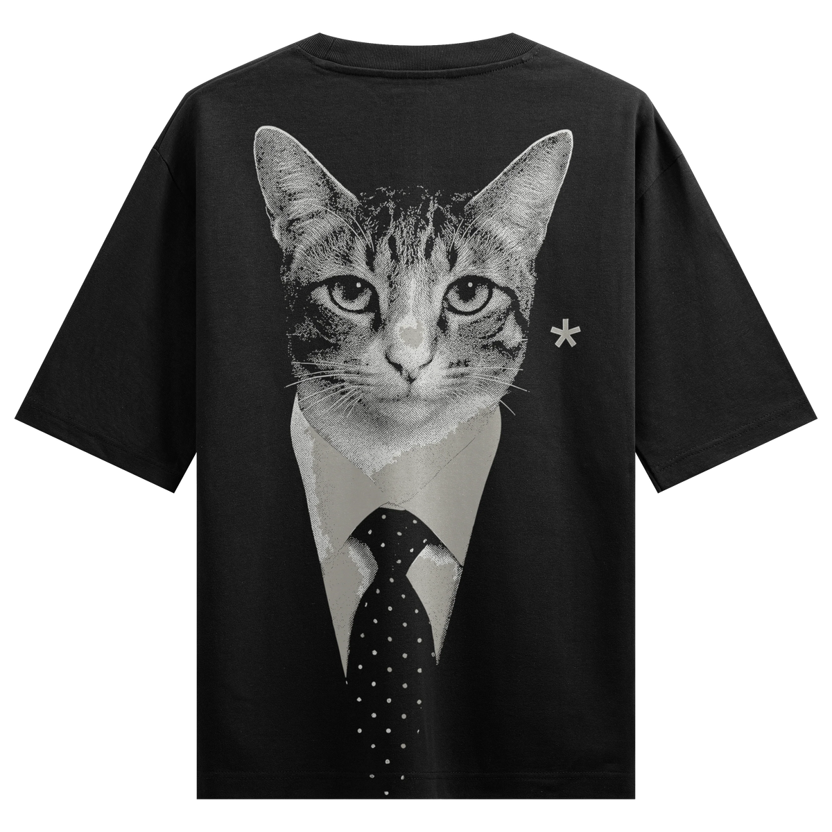 Funny Cat artwork on PRDGY oversized t-shirt