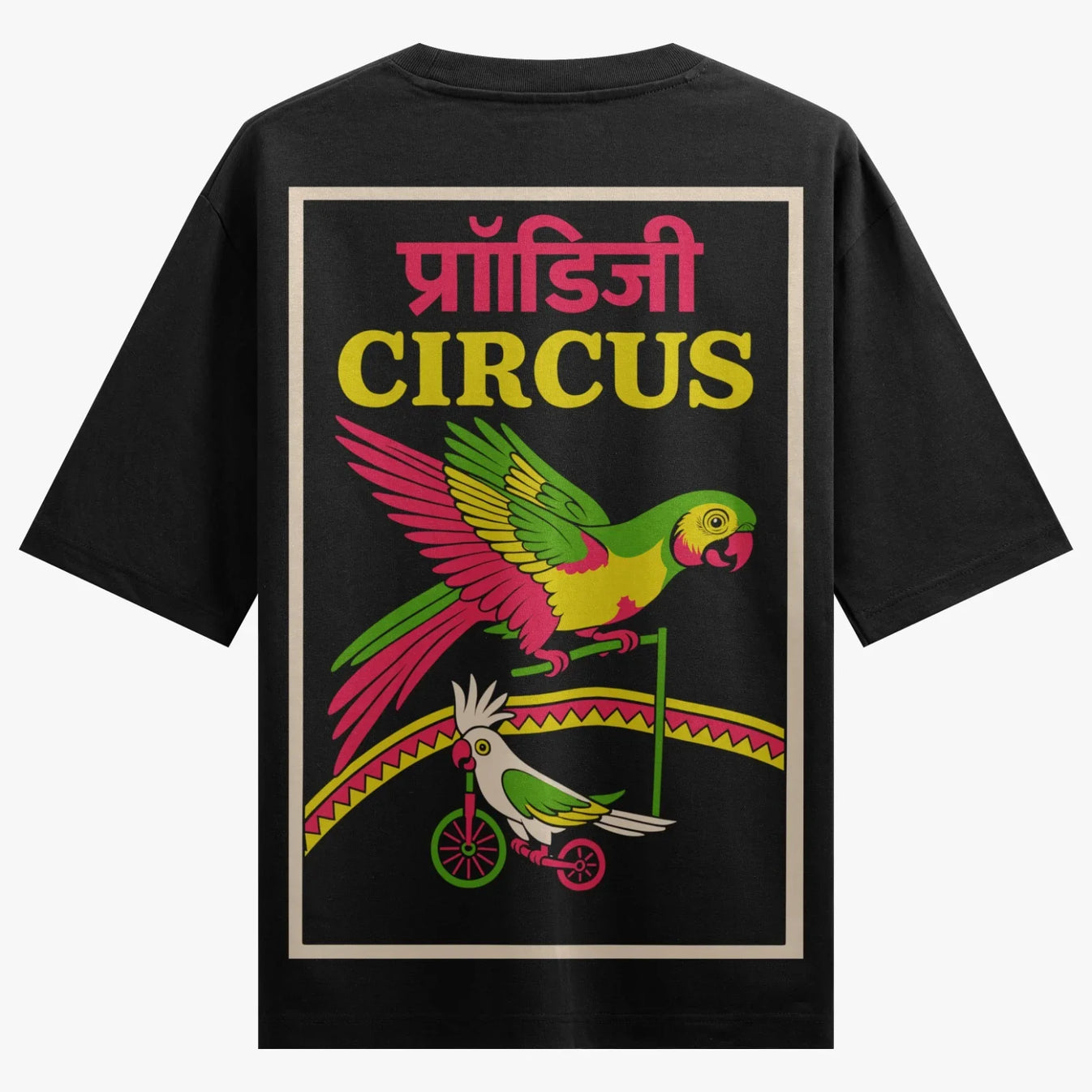 Parrot artwork on PRDGY oversized t-shirt