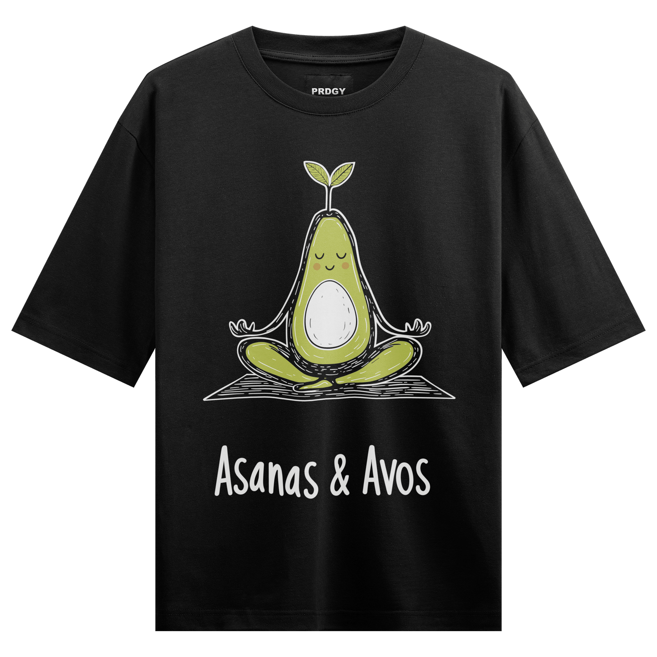 Asanas & Avos artwork on PRDGY oversized t-shirt