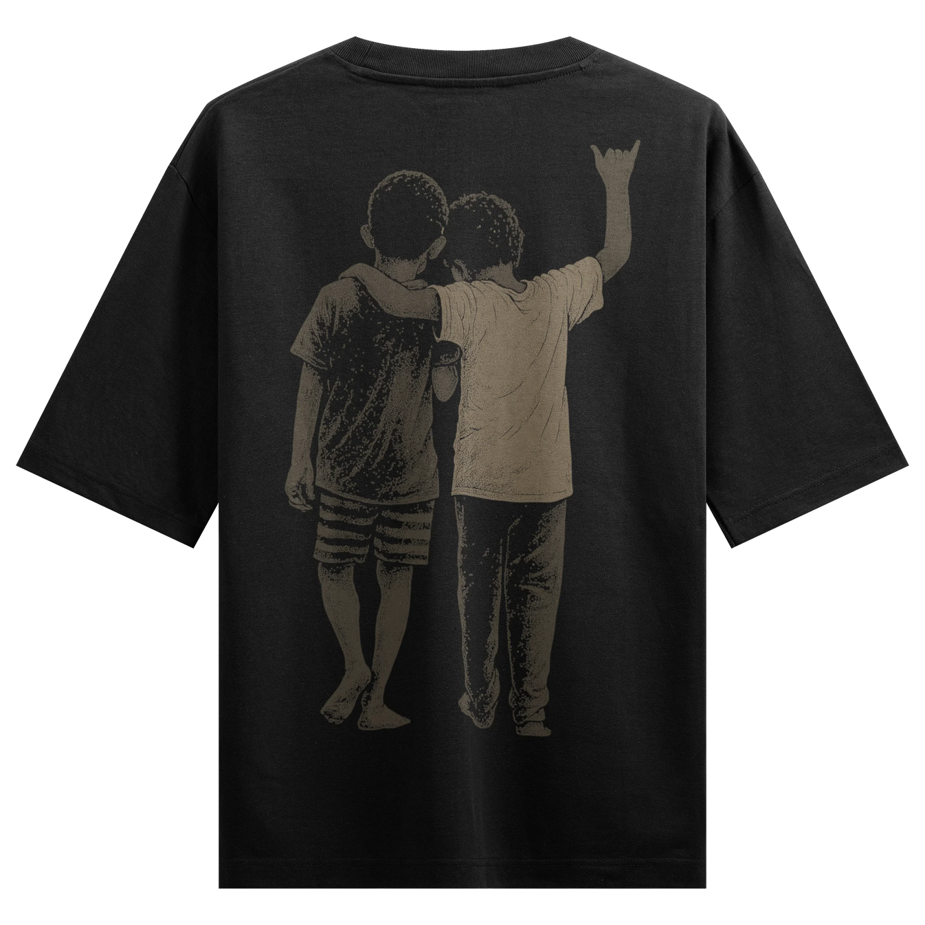 Friendship artwork on PRDGY oversized t-shirt