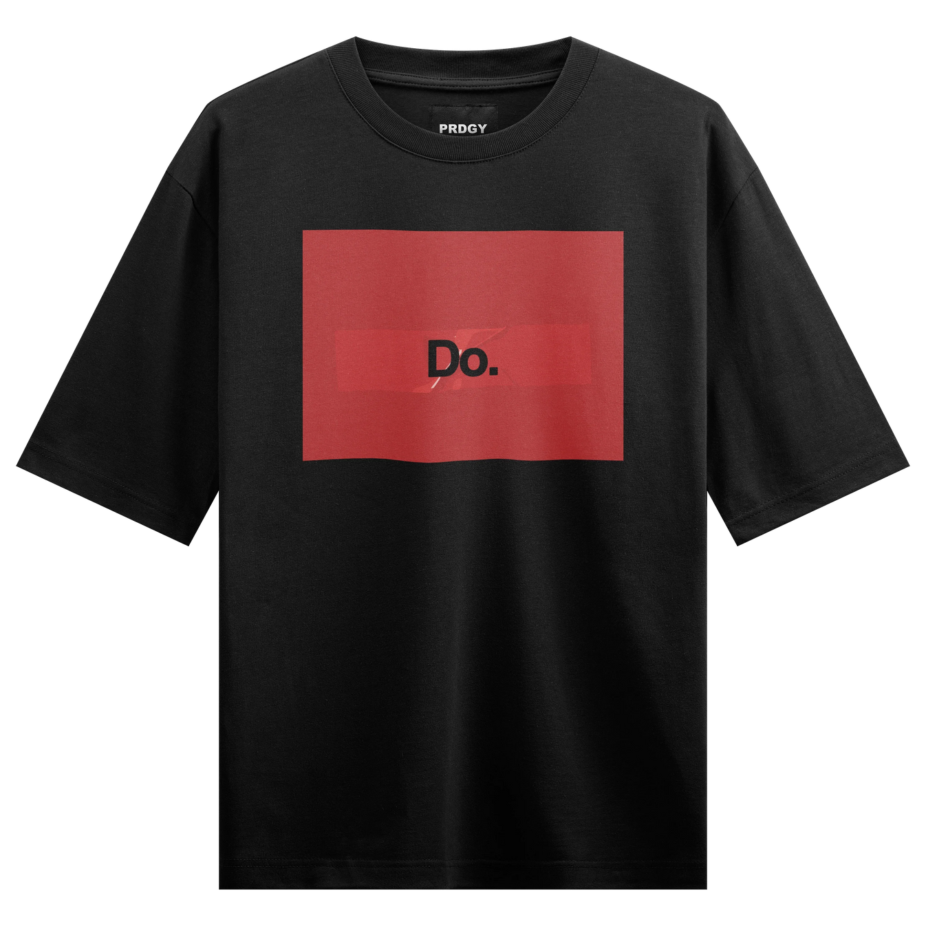 Typography artwork on PRDGY oversized t-shirt