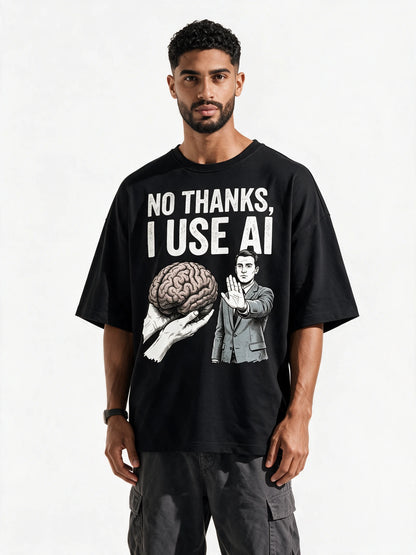 PRDGY Koond Buddhi Oversized T-shirt — front-print T-shirt on model