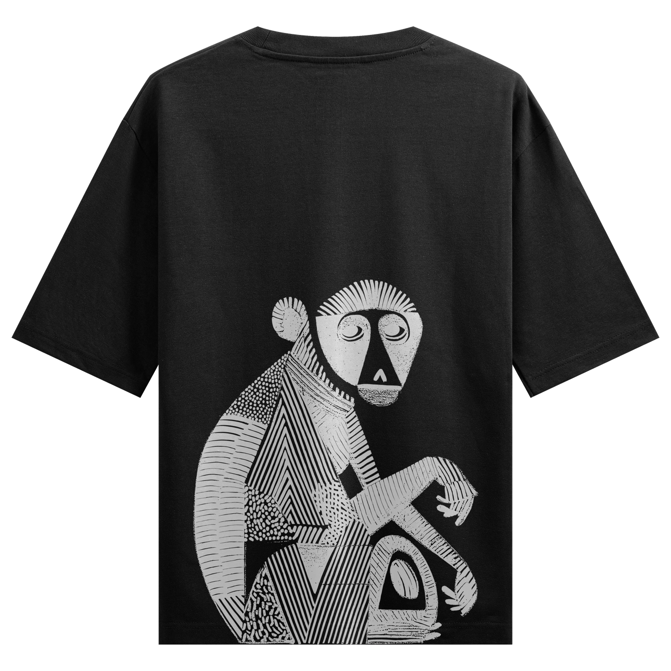 Monkey artwork on PRDGY oversized t-shirt