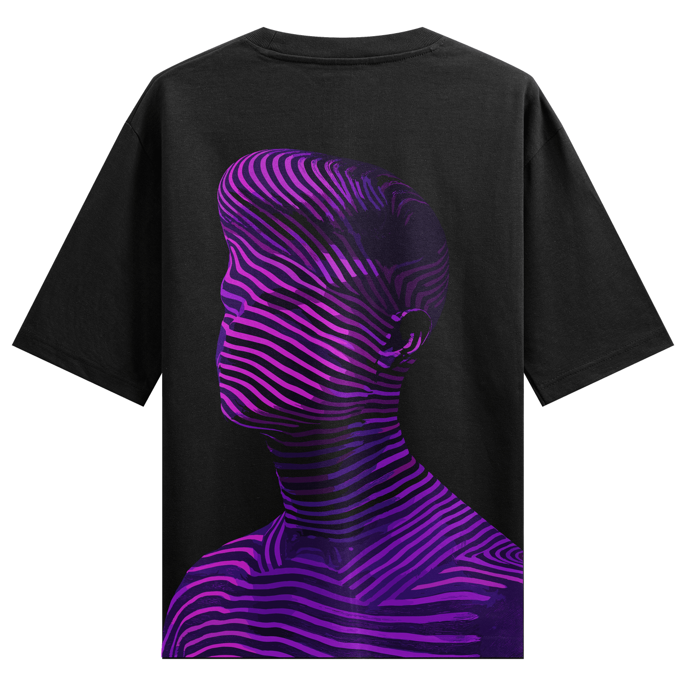 Abstract Portrait artwork on PRDGY oversized t-shirt