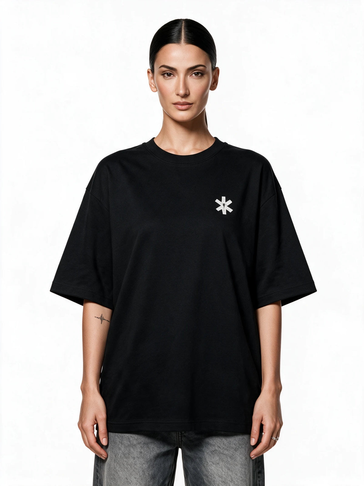 PRDGY Loop Theory Oversized T-Shirt — front view of T-shirt