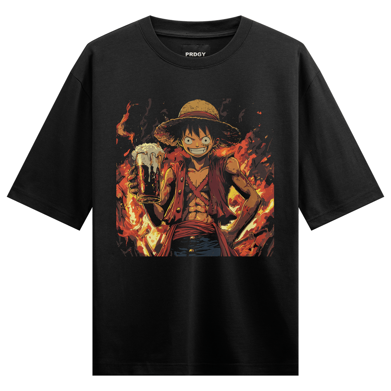 Monkey D. Luffy artwork on PRDGY oversized t-shirt