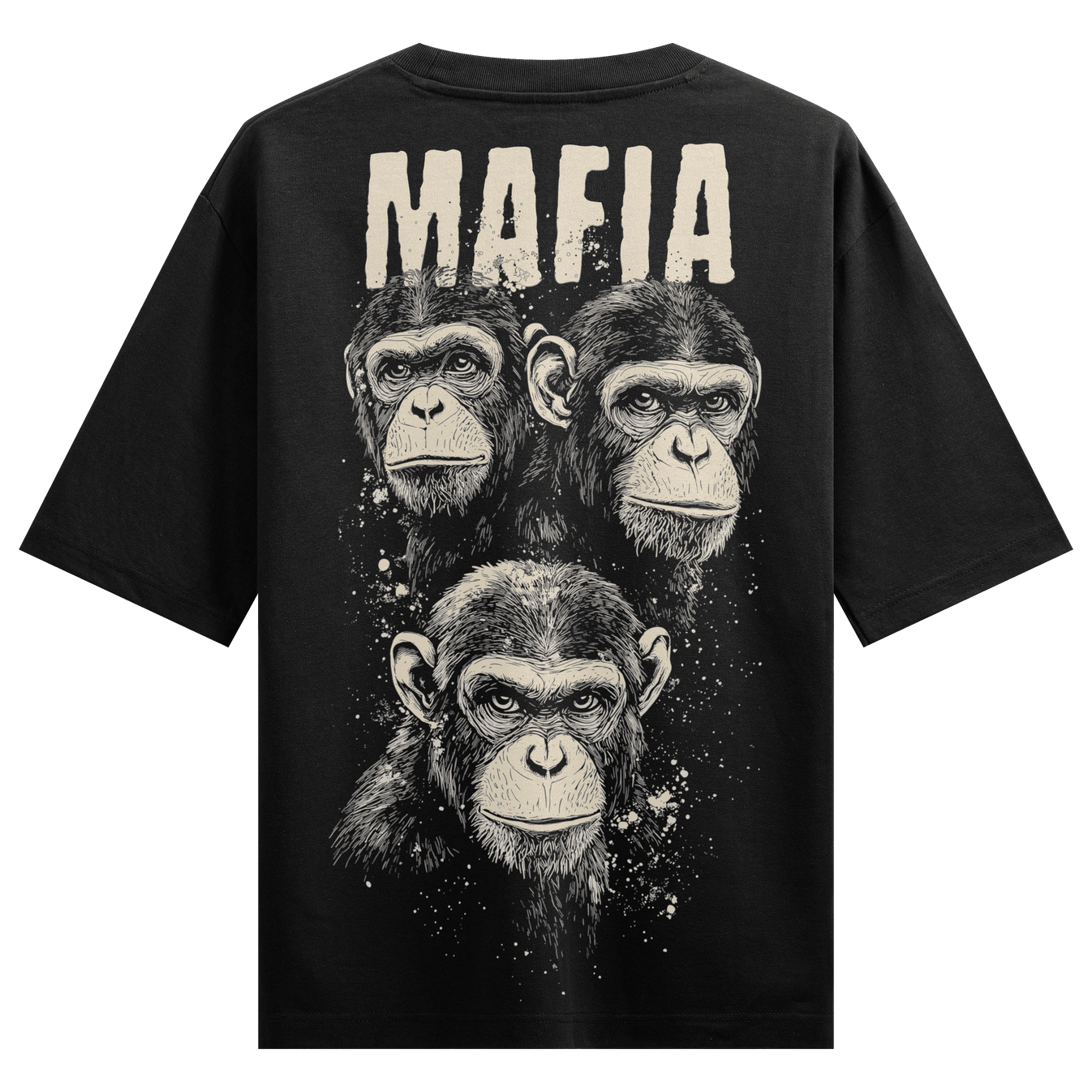 Monkey artwork on PRDGY oversized t-shirt