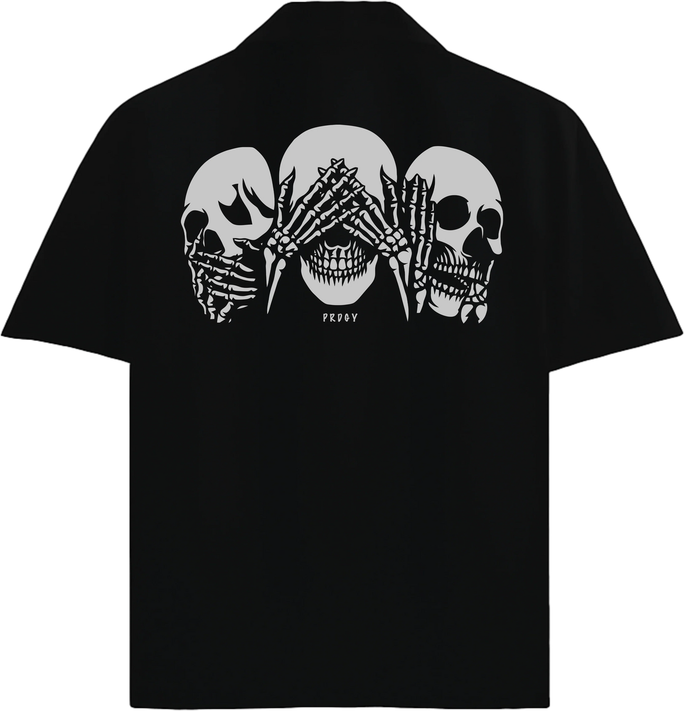 Gothic Skull artwork on PRDGY oversized t-shirt