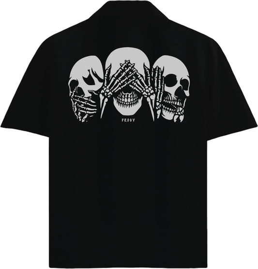PRDGY Mahatma Skulls Oversized Half-Shirt - PRDGY