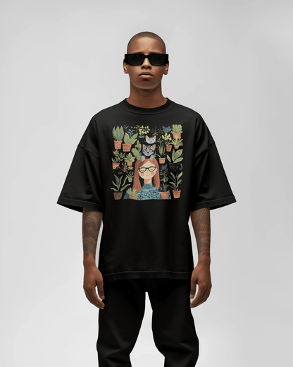 Prdgy MEOWDITATION Front Oversized T-Shirt - PRDGY