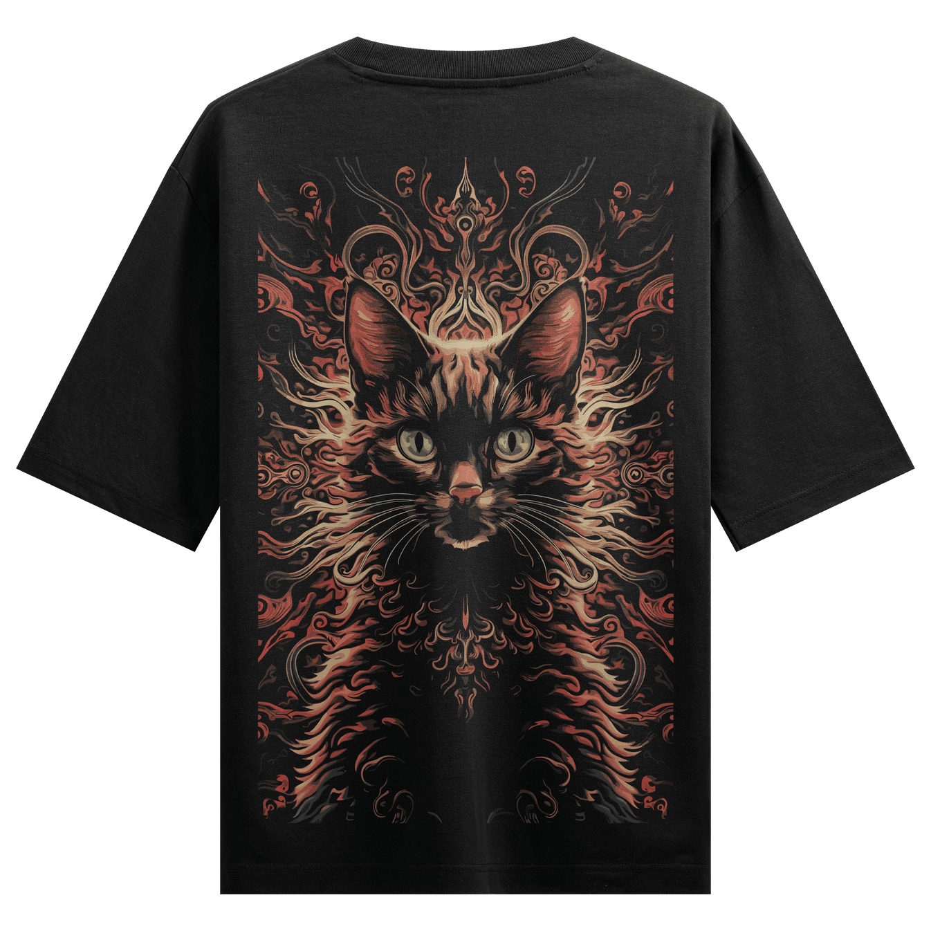 Funny Cat artwork on PRDGY oversized t-shirt