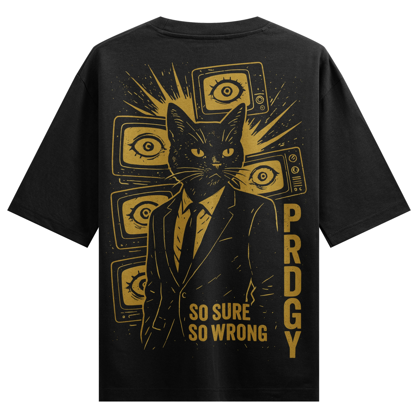 SO SURE SO WRONG artwork on PRDGY oversized t-shirt