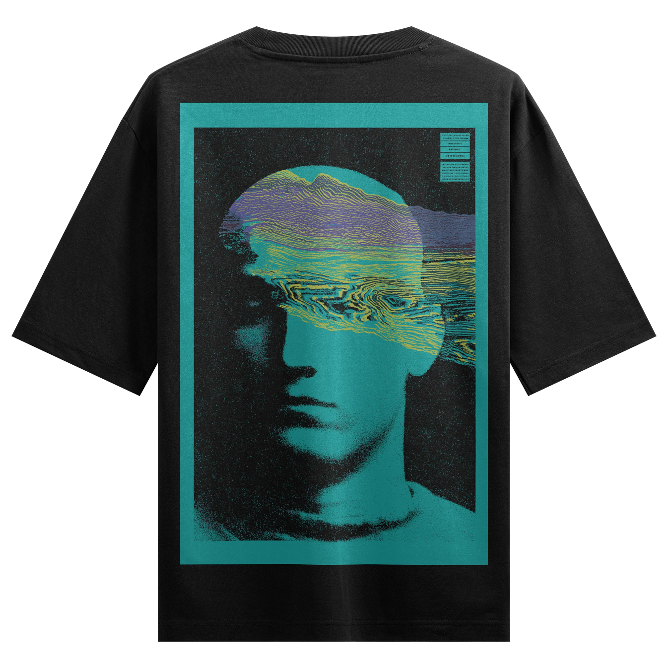 Abstract Portrait artwork on PRDGY oversized t-shirt