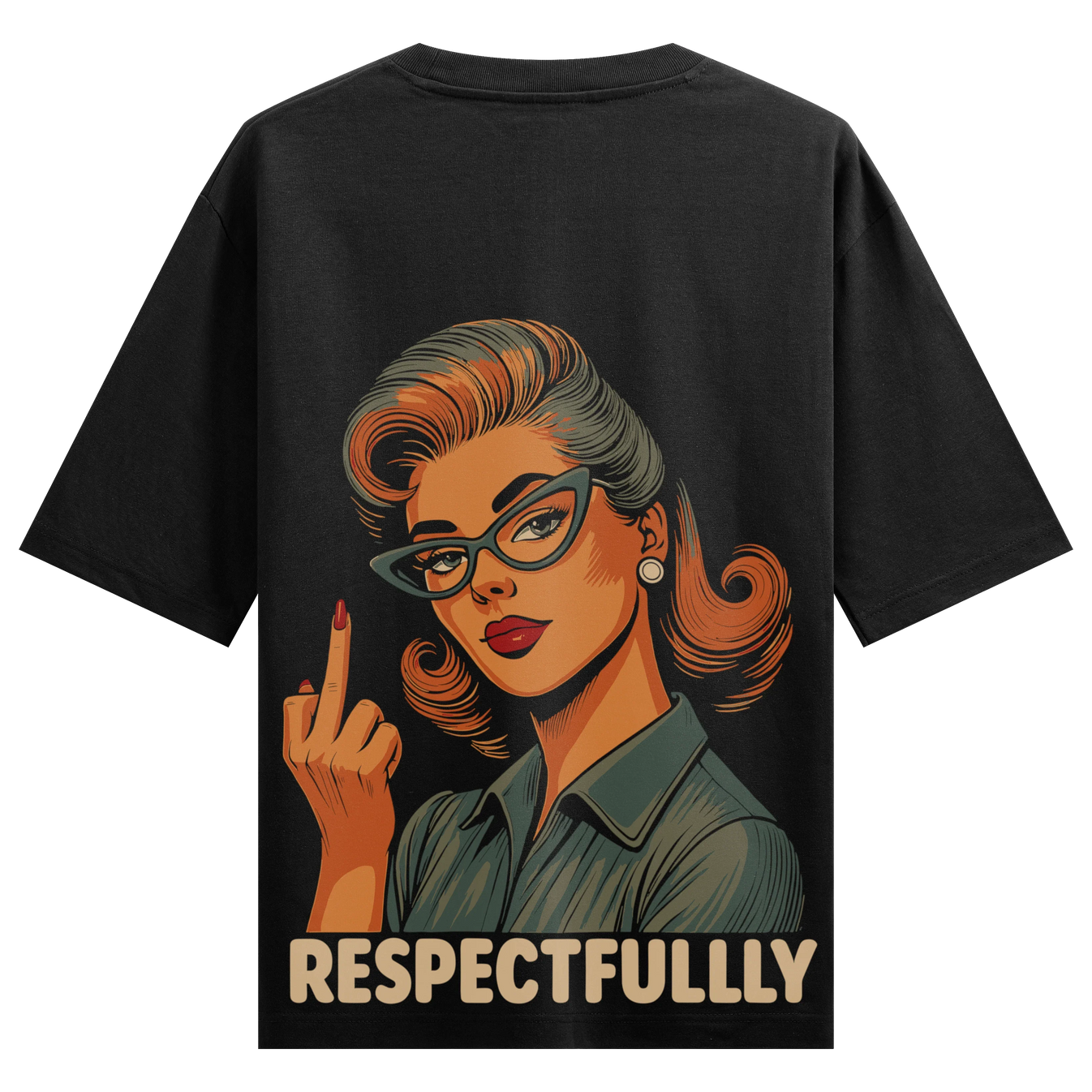 Middle Finger artwork on PRDGY oversized t-shirt